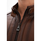 Vinci The Arezzo Brown Leather Men Jacket