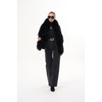 The Elise Black Shearling Leather Jacket