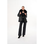 The Duchess Shearling Black Leather Women Jacket