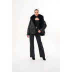The Duchess Shearling Black Leather Women Jacket