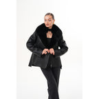 The Duchess Shearling Black Leather Women Jacket