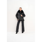 The Duchess Shearling Black Leather Women Jacket