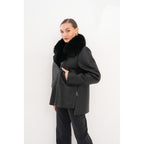 The Duchess Shearling Black Leather Women Jacket