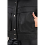 The Auretta Brown Collar Shearling Leather Women Jacket