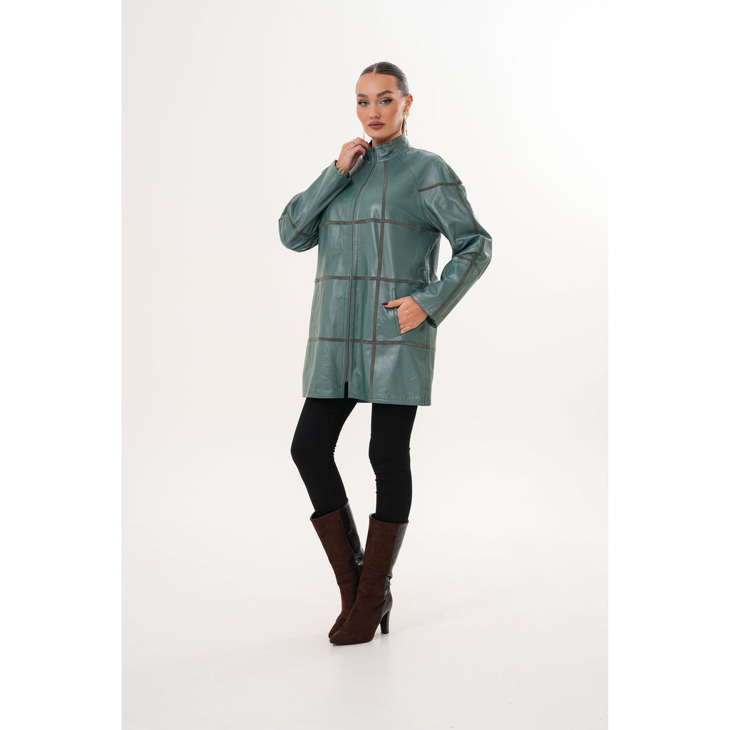 Vinci The Prado Reversible Green Leather Women Jacket