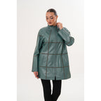 Vinci The Prado Reversible Green Leather Women Jacket