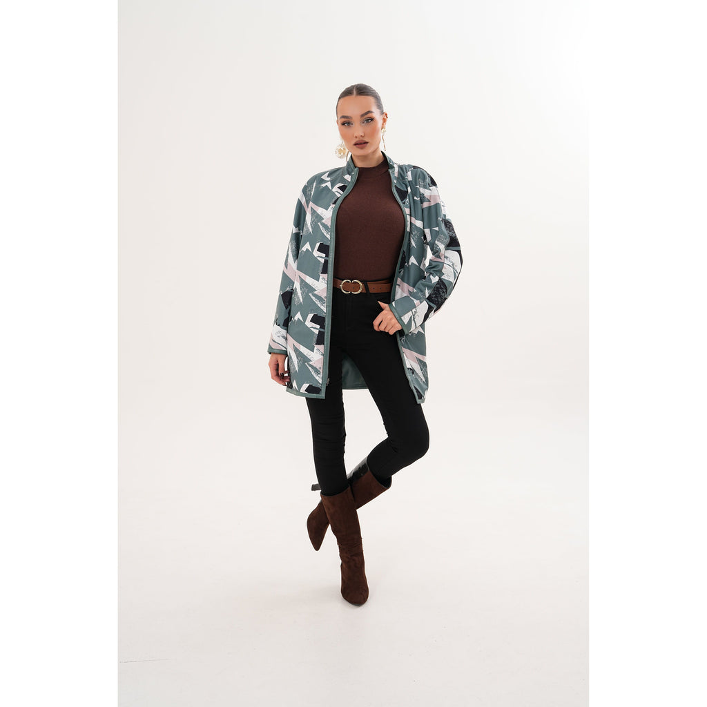 Vinci The Prado Reversible Green Leather Women Jacket