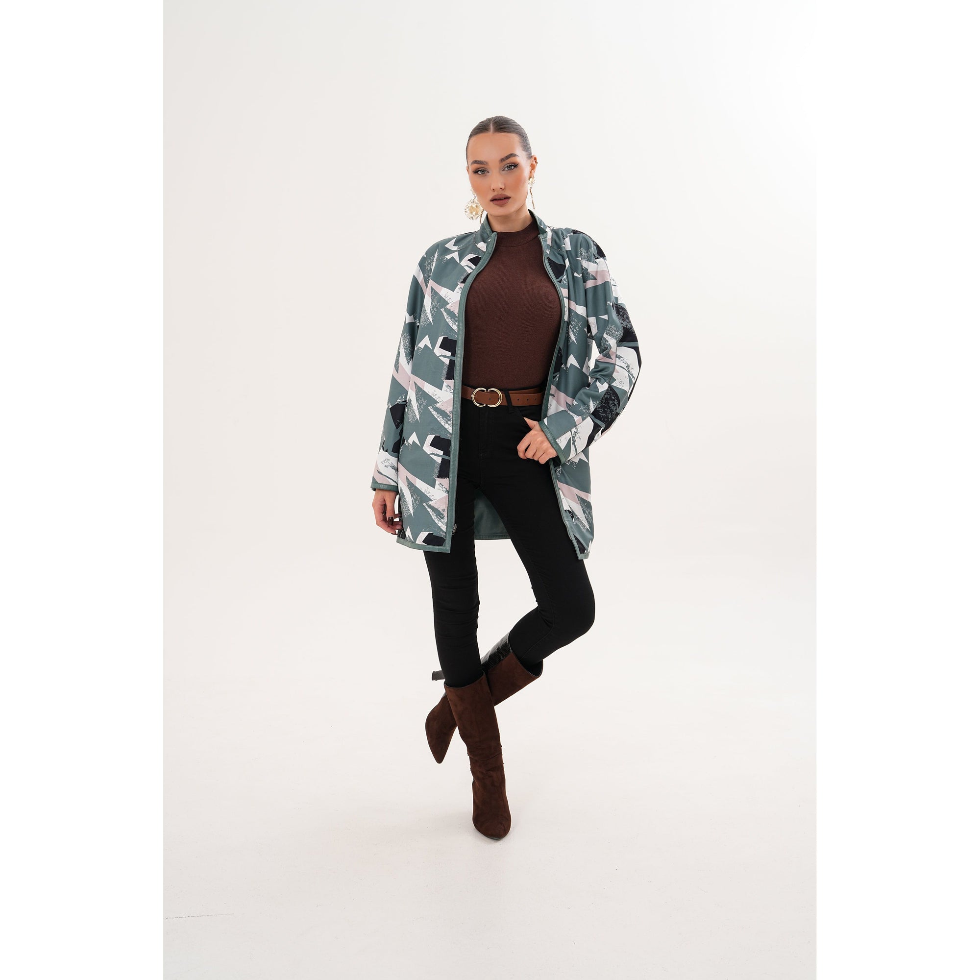 Vinci The Prado Reversible Green Leather Women Jacket
