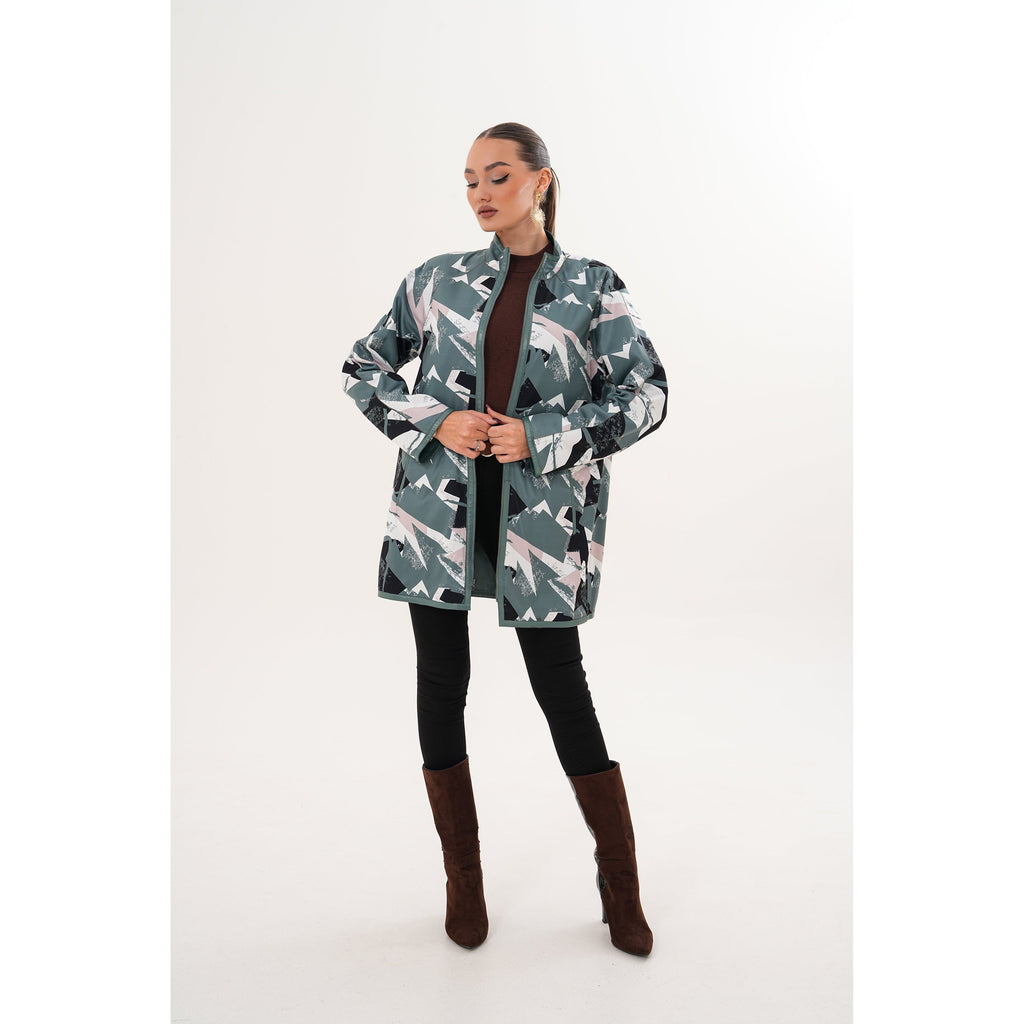 Vinci The Prado Reversible Green Leather Women Jacket