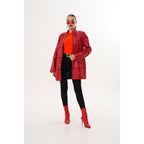Vinci The Prado Reversible Red Leather Women Jacket