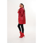 Vinci The Prado Reversible Red Leather Women Jacket