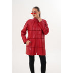 Vinci The Prado Reversible Red Leather Women Jacket