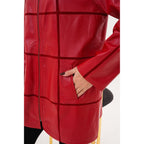 Vinci The Prado Reversible Red Leather Women Jacket