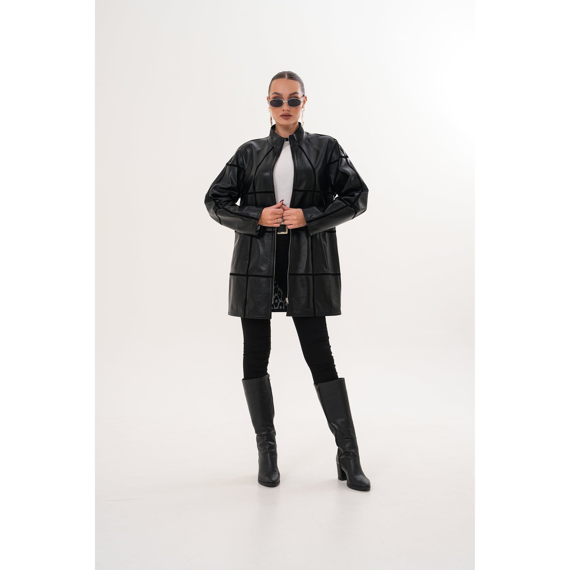 Vinci The Prado Reversible Black Leather Women Leather Jacket