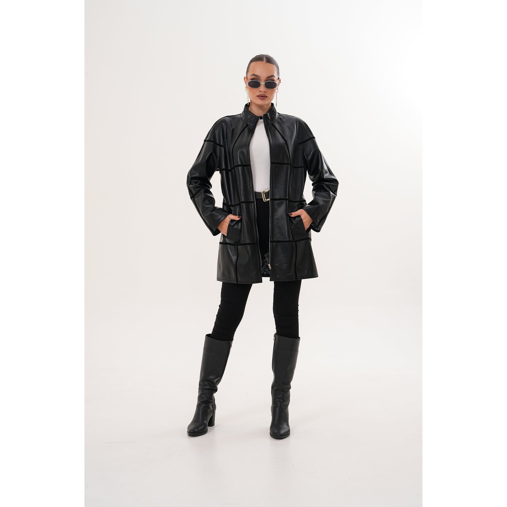 Vinci The Prado Reversible Black Leather Women Leather Jacket