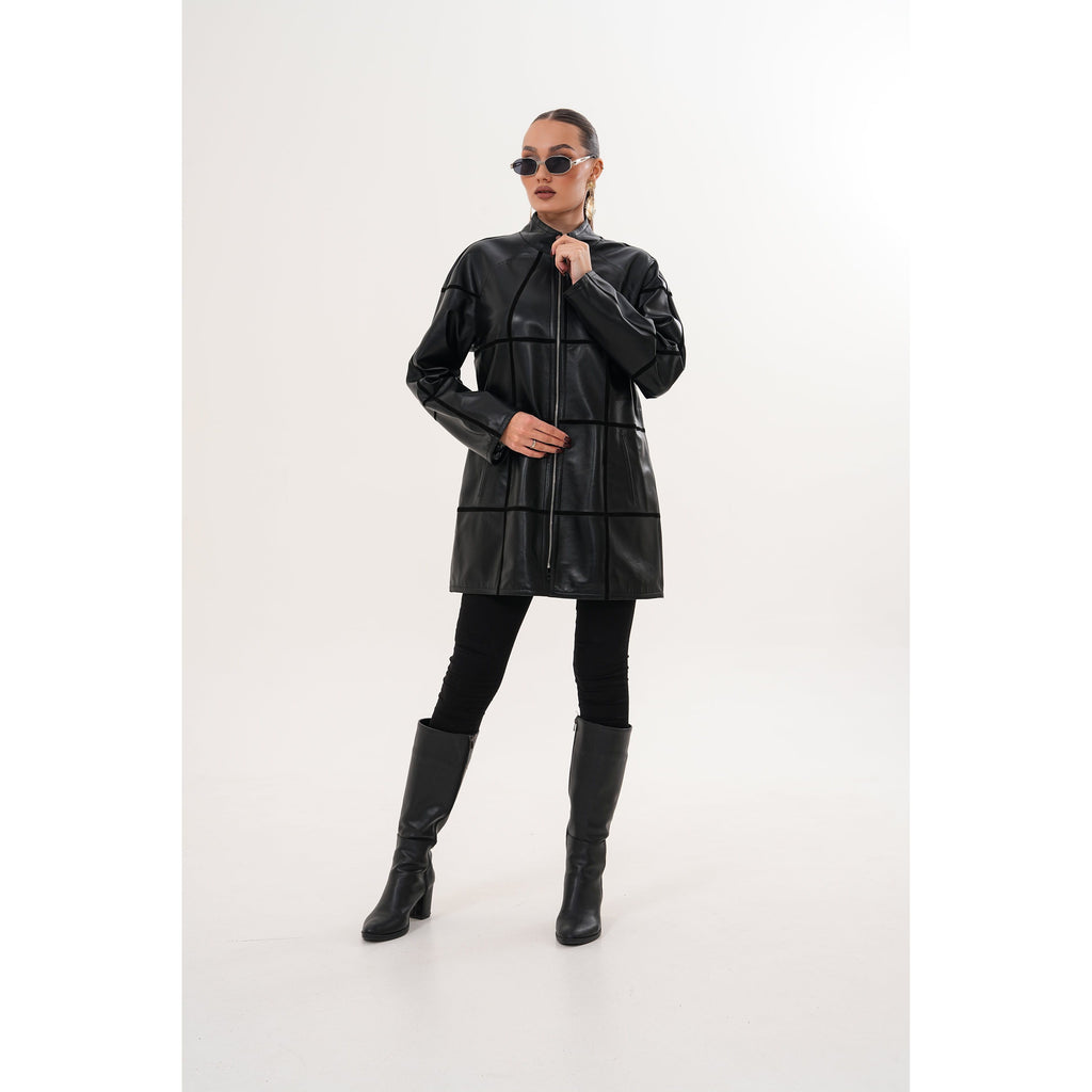 Vinci The Prado Reversible Black Leather Women Leather Jacket