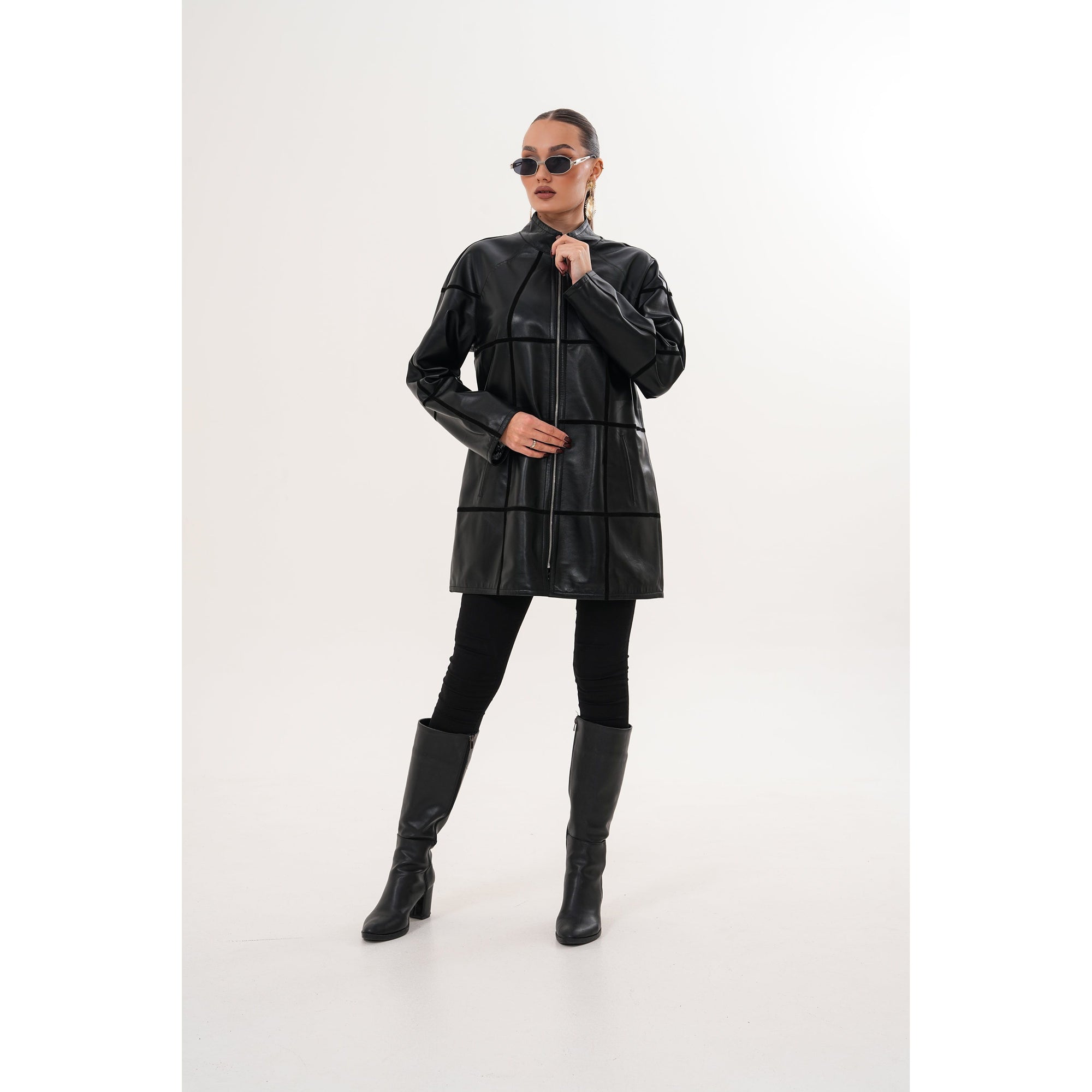 Vinci The Prado Reversible Black Leather Women Leather Jacket