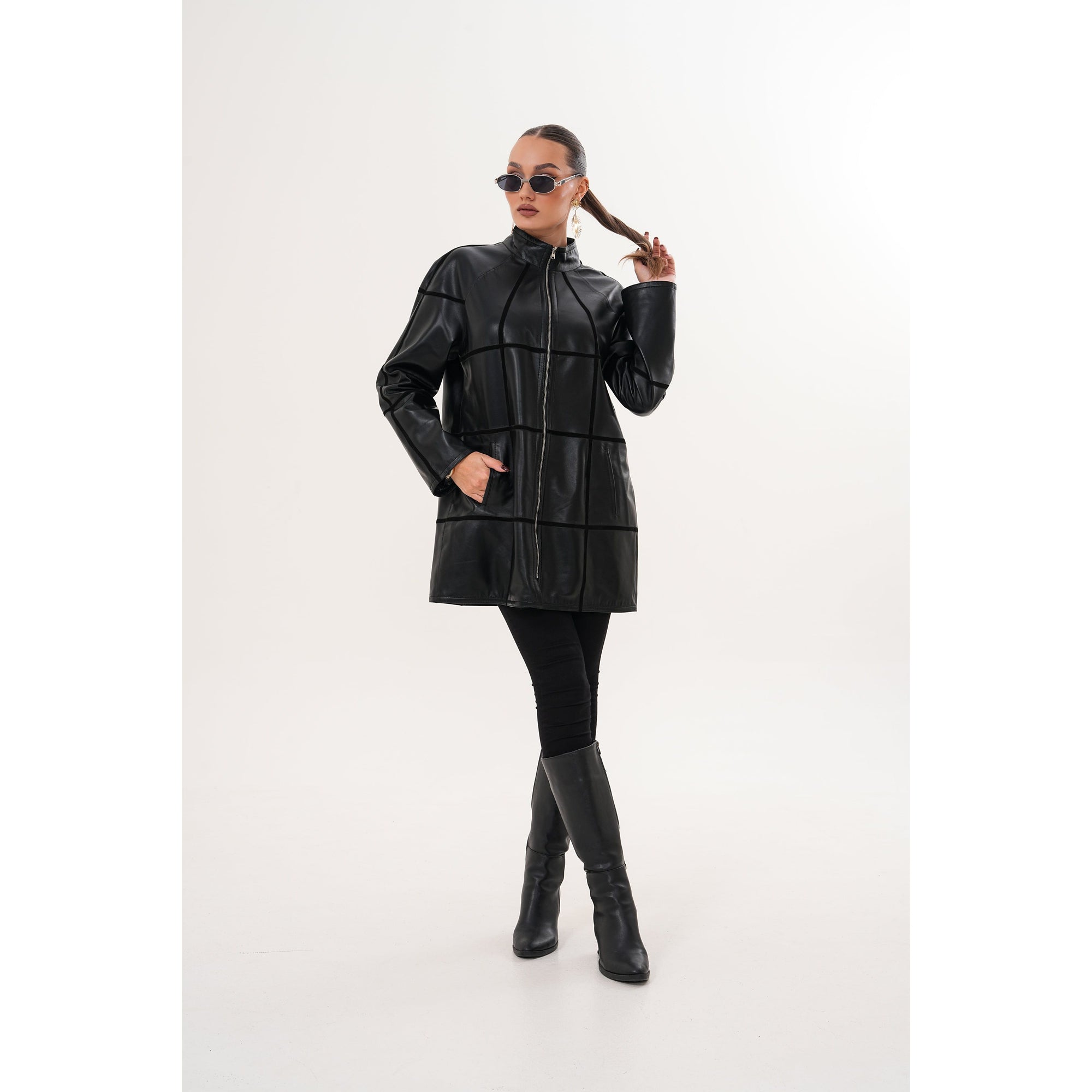 Vinci The Prado Reversible Black Leather Women Leather Jacket