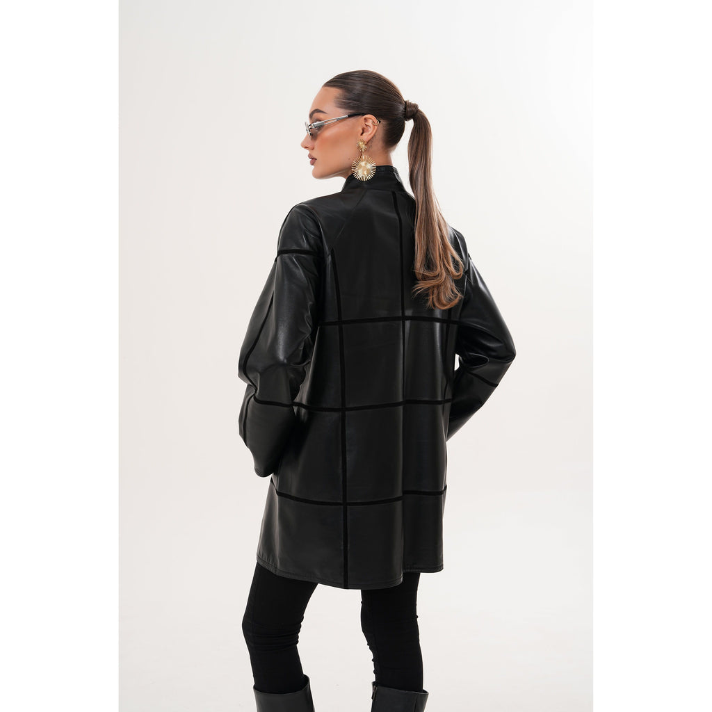 Vinci The Prado Reversible Black Leather Women Leather Jacket