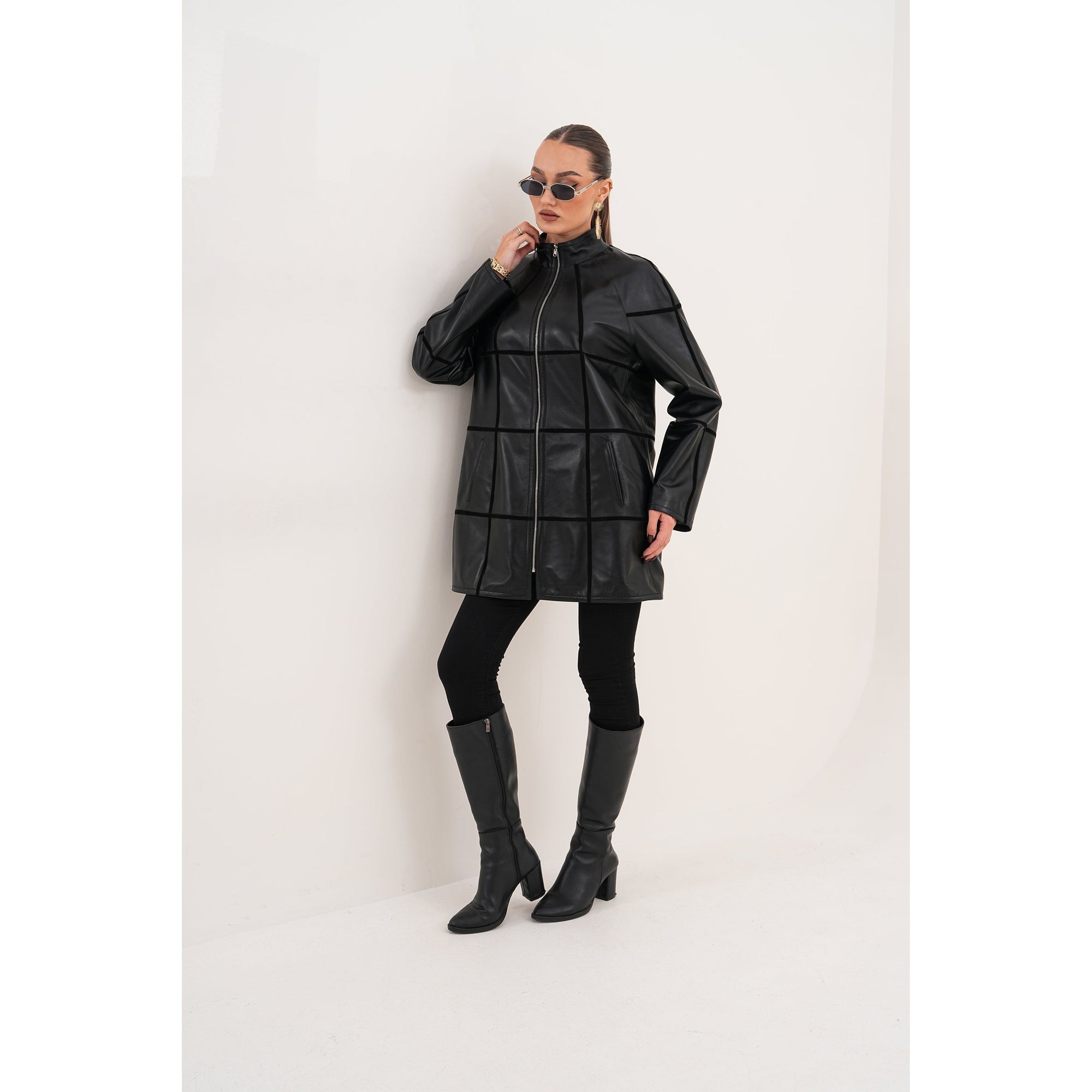 Vinci The Prado Reversible Black Leather Women Leather Jacket