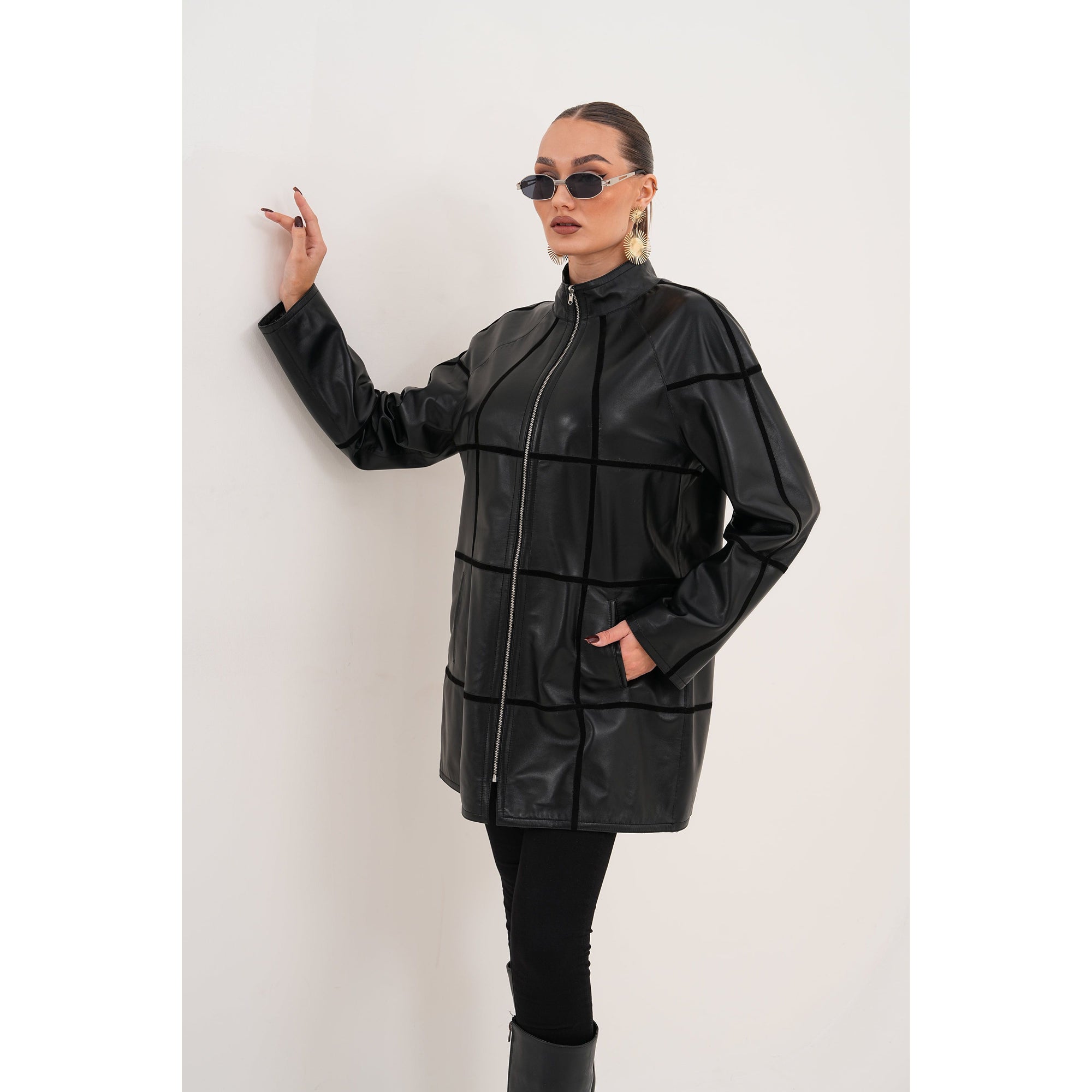 Vinci The Prado Reversible Black Leather Women Leather Jacket