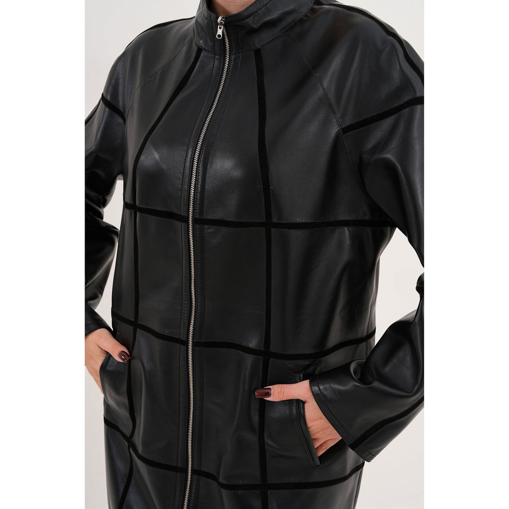 Vinci The Prado Reversible Black Leather Women Leather Jacket