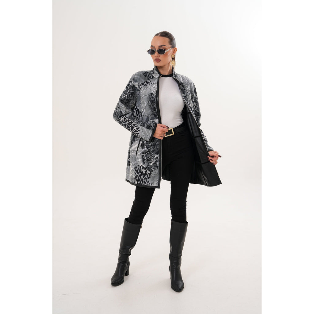 Vinci The Prado Reversible Black Leather Women Leather Jacket