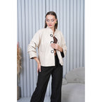 The Odessa Cream Leather Women Jacket