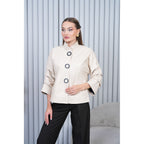 The Odessa Cream Leather Women Jacket