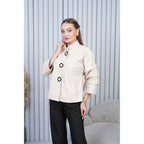 The Odessa Cream Leather Women Jacket