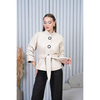 The Odessa Cream Leather Women Jacket