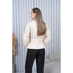 The Odessa Cream Leather Women Jacket