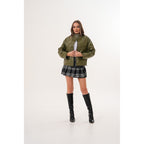 The Kireya Olive Green Genuine Leather Women Jacket