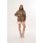 The Zayra Women Leather Jacket – Taupe Brown