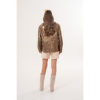 The Zayra Women Leather Jacket – Taupe Brown