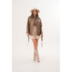 The Vesara Brown Genuine Leather Women Jacket