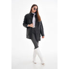 The Lioara Black Leather Women Jacket