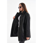 The Lioara Black Leather Women Jacket