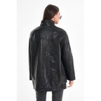 The Lioara Black Leather Women Jacket