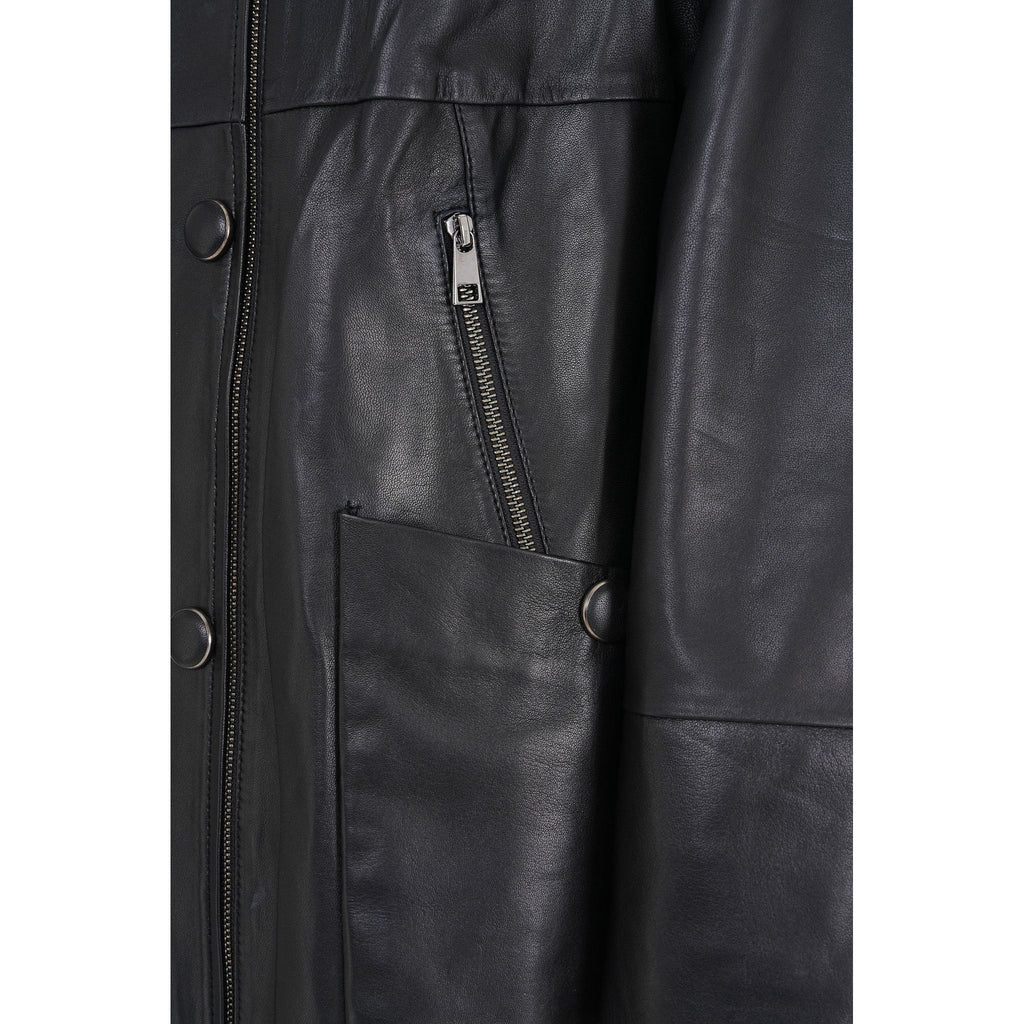 The Lioara Black Leather Women Jacket