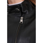 The Lioara Black Leather Women Jacket
