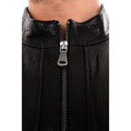 The Falcon Black Pebbled Leather Men Jacket