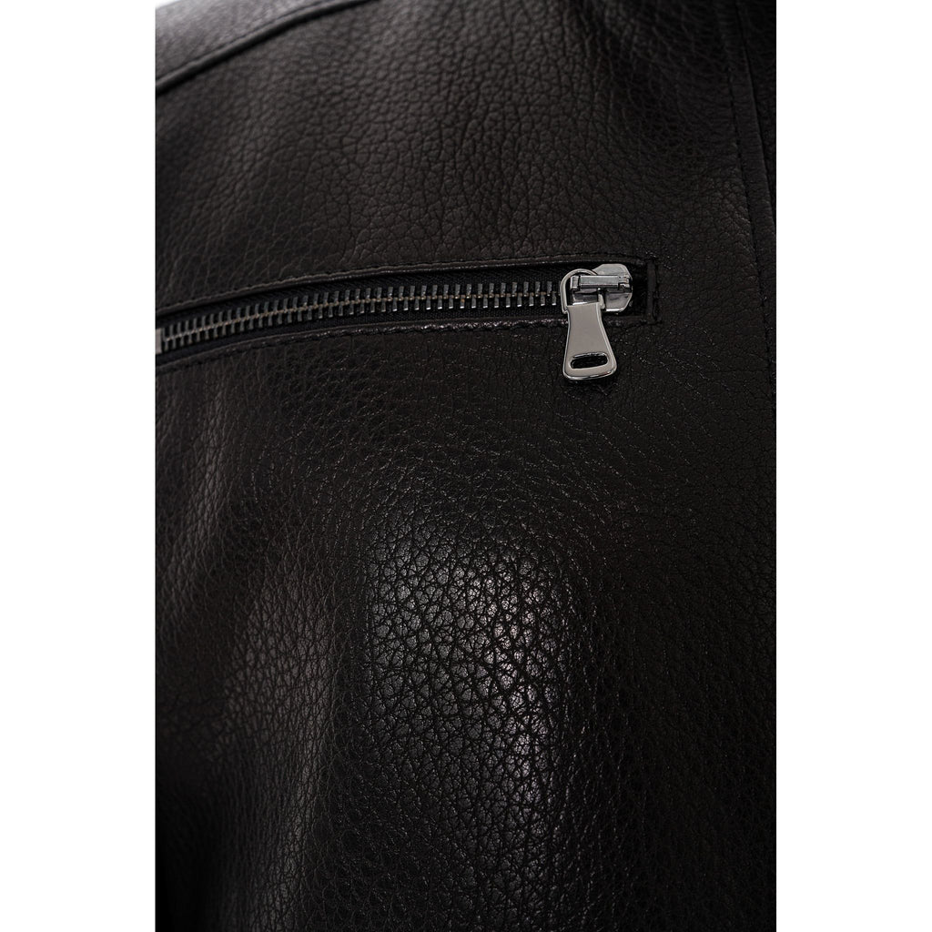 The Falcon Black Pebbled Leather Men Jacket