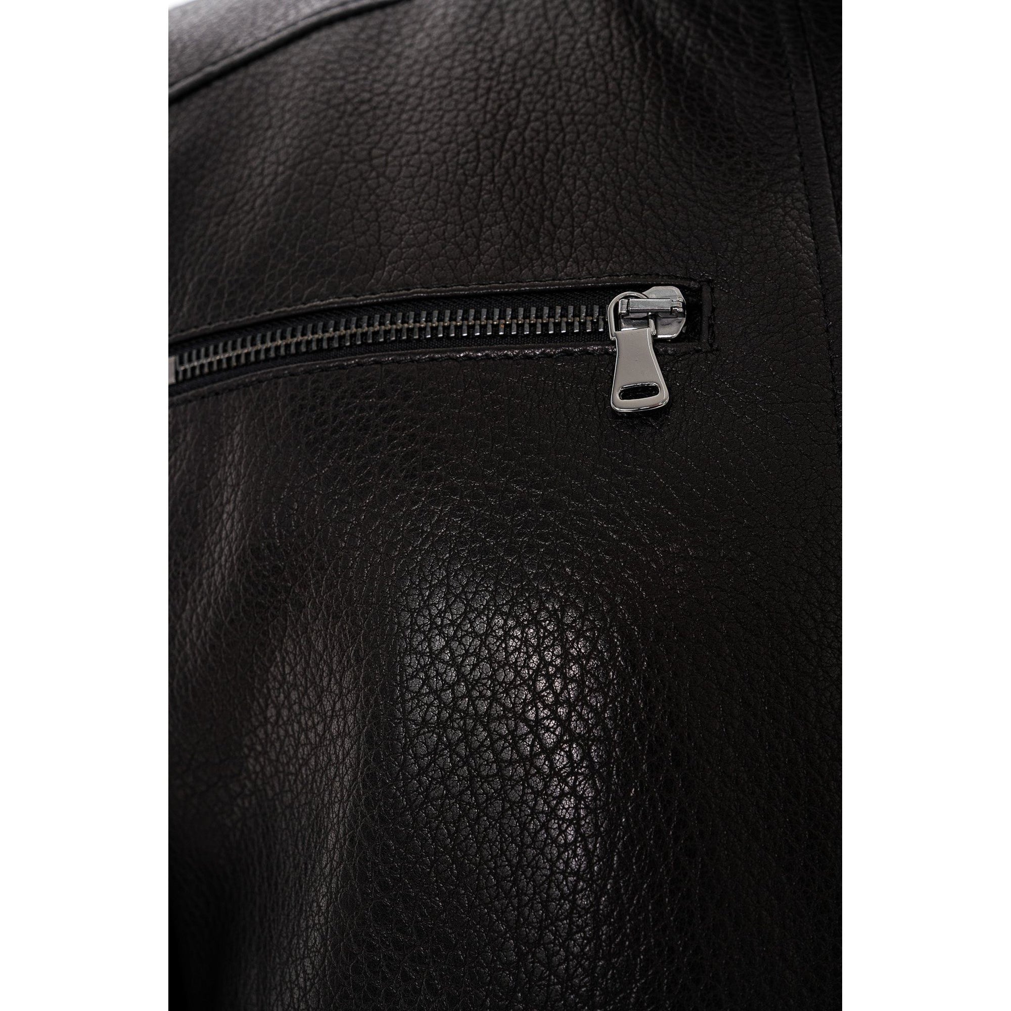 The Falcon Black Pebbled Leather Men Jacket