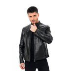 Vinci The Falcon Black Smooth Leather Men Jacket