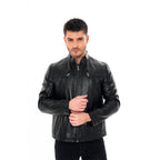 Vinci The Falcon Black Smooth Leather Men Jacket