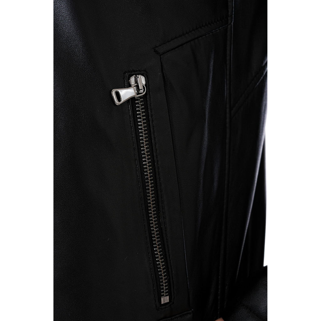 Vinci The Falcon Black Smooth Leather Men Jacket