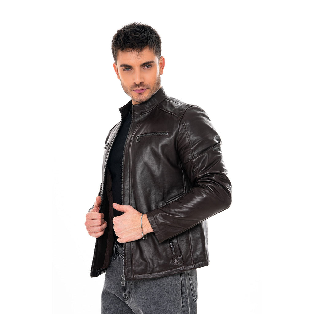 Vinci The Falcon Dark Brown Smooth Leather Jacket