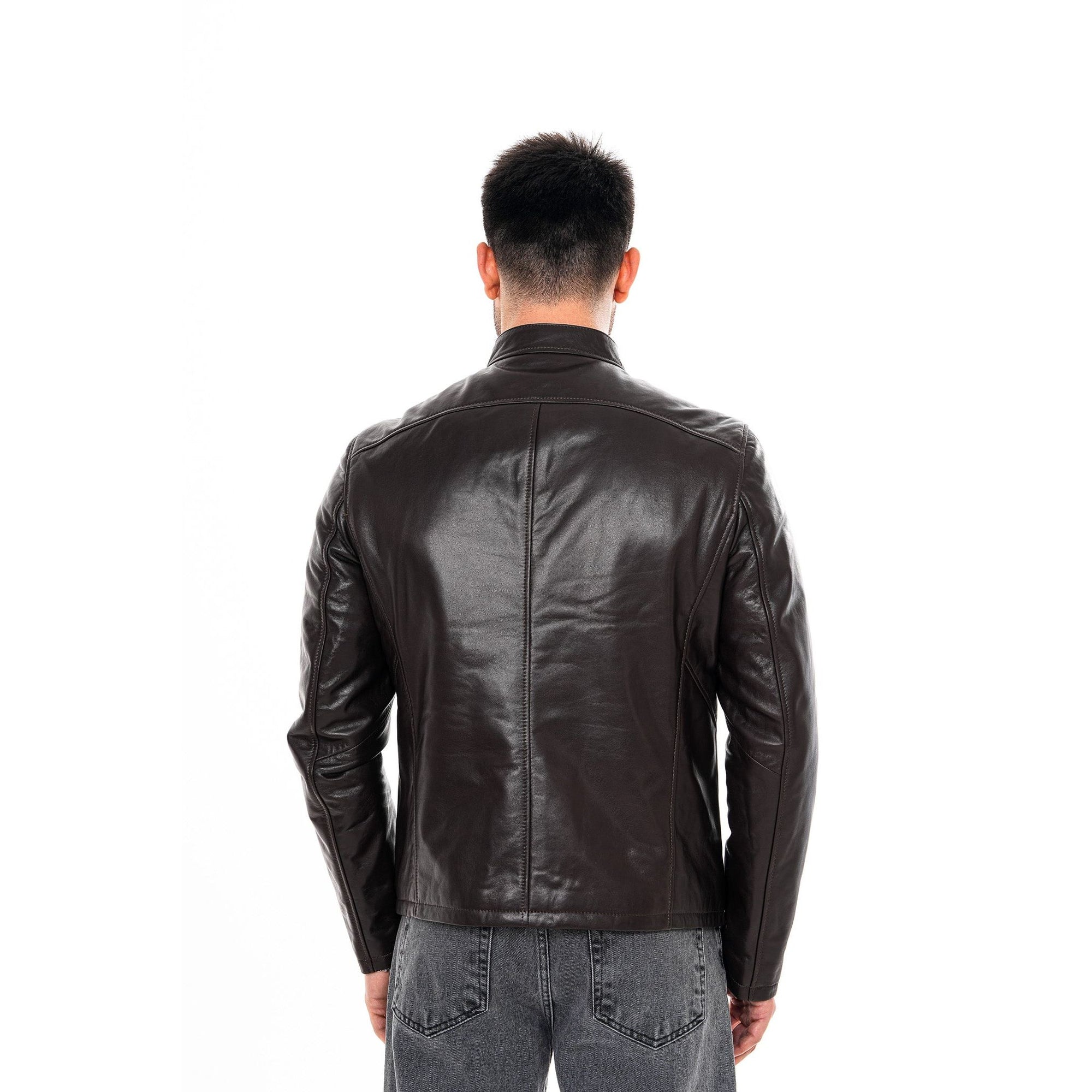 Vinci The Falcon Dark Brown Smooth Leather Jacket