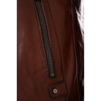 Vinci The Falcon Cognac Brown Smooth Leather Men Jacket